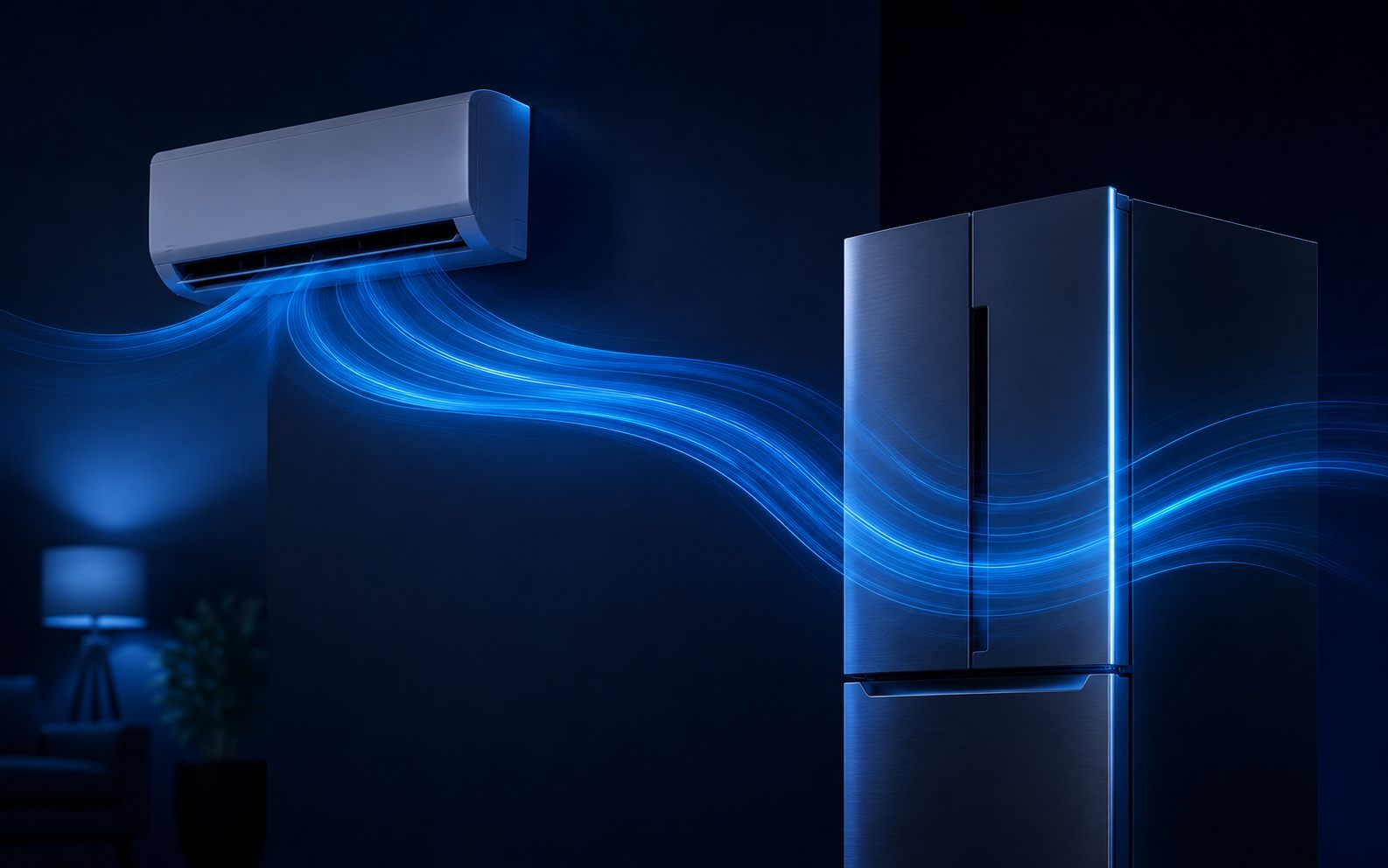 Air conditioner and refrigerator with flowing energy light streams - BEE star labelling in India